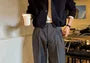 High Waist Plain Wide Leg Dress Pants