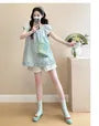Maternity Short-Sleeve Plain Blouse / Shorts / Set