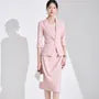 Elbow-Sleeve Peak Lapel Single-Button Blazer / Sleeveless Crew Neck Sheath Dress / Suit Pants