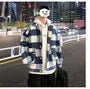 Collar Plaid Button Jacket