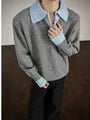 Collared Mock Two Piece Polo Sweater
