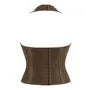 Halter Lace Up Faux Leather Bustier Top