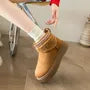 Platform Fleece-Lined faux Suede Ankle Snow Boots