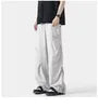 Drawstring Waist Plain Straight Leg Sweatpants