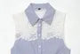 Sleeveless Lace Panel Gingham Check Shirt