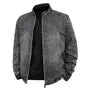 Stand Collar Washed Zip-Up Denim Jacket