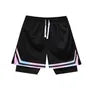 Mock Two-Piece Drawstring Waist Sweatshorts