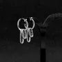 Interlocking Oval Alloy Drop Earring / Clip On Earring
