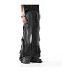Drawstring Waist Ruched Flared Sweatpants