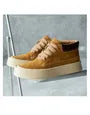 Suede Platform Lace Up Short Boots