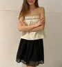 Bow Detail Plain Loose-Fit Camisole Top