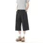 Mid Rise Plain Wide Leg Shorts
