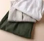 Elastic Waist Plain Linen Cotton Crop Wide Leg Pants