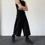 High Waist Plain Wide Leg Crop Dress Pants