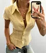Short Sleeve Gingham Slim-Fit Shirt