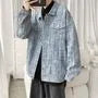 Collared Washed Button Denim Jacket