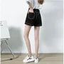 High Waist Contrast Stitch Denim Shorts