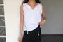 Reversible Ruffle-Hem Sleeveless Top