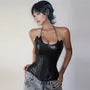 Faux Leather Bustier Top