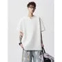 Short Sleeve Notch Neck Plain Studded T-Shirt