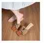 Kitten Heel Woven Knot Slide Sandals