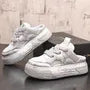 Platform Mesh Panel Lace-Up Mule Sneakers