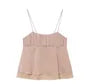 Square Neck Layer Chiffon Camisole Top / Layer Ruffled Chiffon Mini Skirt