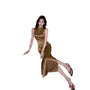 Sleeveless Stand Collar Tie Dye Slit Satin Midi Sheath Qipao