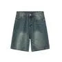 Mid Rise Washed Denim Shorts