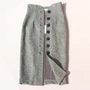 Single-Breasted Woolen Pencil Skirt