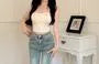 Mid Rise Washed Flared Jeans