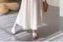 Maternity Short-Sleeve Crewneck Pleated Maxi A-Line Dress
