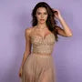 Plain Rhinestone Lace Bustier Top
