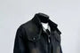 Collared Washed Zip-Up Denim Jacket