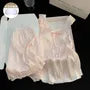 Pajama Set: V-Neck Lace Trim Padded Tank Top + Shorts
