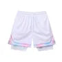 Mock Two-Piece Drawstring Waist Sweatshorts