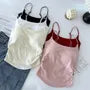 Plain Ruched Padded Cami Top