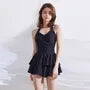 Halter-Neck Plain Tie-Front Swimdress