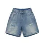 Washed Distressed Denim Shorts
