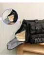 Buckled Drawstring Nylon Duffel Bag