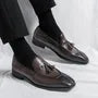 Tassel Faux Leather Loafers