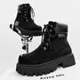 Platform Lace-Up Faux Suede Short Boots