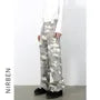 High waist Camo Print Wide Leg Cargo Jeans
