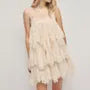Spaghetti Strap Lace Mini Tiered Dress