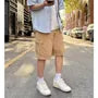 Mid Rise Plain Cargo Shorts