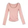Long-Sleeve Scoop Neck Plain Slim Fit T-Shirt