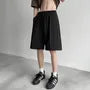 Drawstring Waist Plain Wide Leg Shorts