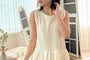 Sleeveless Pleated Ruffle Top