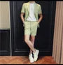 Short-Sleeve Peak Lapel Single-Breasted Plain Blazer / Mid Rise Dress Shorts / Set