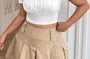 Plus Size Short Sleeve Square-Neck Plain Ruched Slim-Fit Crop Top